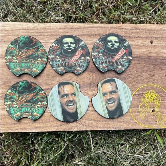Horror Icon Car Coasters 2 Pack - Picture 1 of 7